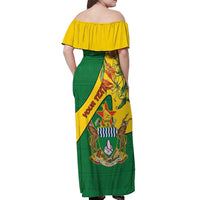 Personalised Zimbabwe Off Shoulder Maxi Dress 1980 Independence Day