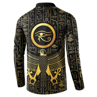 Ancient Egyptian Button Sweatshirt Horus Falcon God