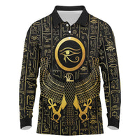 Ancient Egyptian Long Sleeve Polo Shirt Horus Falcon God