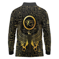 Ancient Egyptian Long Sleeve Polo Shirt Horus Falcon God