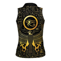 Ancient Egyptian Women Sleeveless Polo Shirt Horus Falcon God