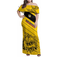 Custom Colombia Football Family Matching Off Shoulder Maxi Dress and Hawaiian Shirt Go Los Cafeteros