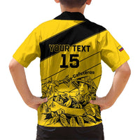 Custom Colombia Football Kid Hawaiian Shirt Go Los Cafeteros