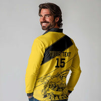 Custom Colombia Football Long Sleeve Polo Shirt Go Los Cafeteros