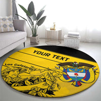 Custom Colombia Football Round Carpet Go Los Cafeteros