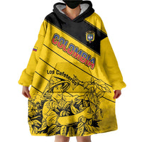 Custom Colombia Football Wearable Blanket Hoodie Go Los Cafeteros