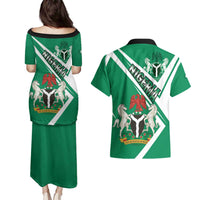 Nigeria Coat Of Arms Couples Matching Puletasi and Hawaiian Shirt Sporty Style