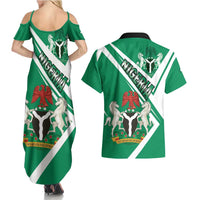 Nigeria Coat Of Arms Couples Matching Summer Maxi Dress and Hawaiian Shirt Sporty Style