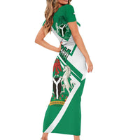 Nigeria Coat Of Arms Family Matching Short Sleeve Bodycon Dress and Hawaiian Shirt Sporty Style