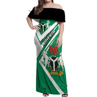Nigeria Coat Of Arms Off Shoulder Maxi Dress Sporty Style