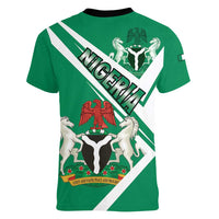 Nigeria Coat Of Arms Women V-Neck T-Shirt Sporty Style