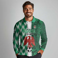 Custom Nigeria Football Long Sleeve Polo Shirt Come On Super Eagles