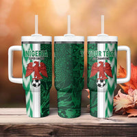 Custom Nigeria Football Tumbler With Handle Come On Super Eagles