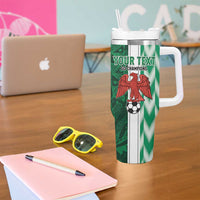 Custom Nigeria Football Tumbler With Handle Come On Super Eagles