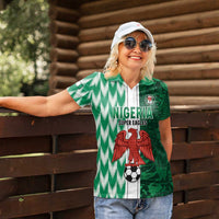 Custom Nigeria Football Women Polo Shirt Come On Super Eagles