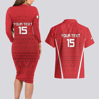 Custom Madagascar Football Couples Matching Long Sleeve Bodycon Dress and Hawaiian Shirt Go Barea Go