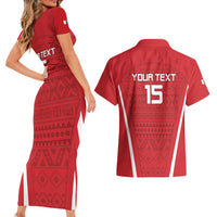 Custom Madagascar Football Couples Matching Short Sleeve Bodycon Dress and Hawaiian Shirt Go Barea Go