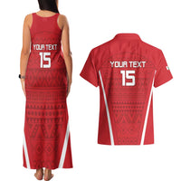 Custom Madagascar Football Couples Matching Tank Maxi Dress and Hawaiian Shirt Go Barea Go