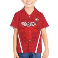 Custom Madagascar Football Family Matching Long Sleeve Bodycon Dress and Hawaiian Shirt Go Barea Go