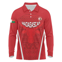 Custom Madagascar Football Long Sleeve Polo Shirt Go Barea Go
