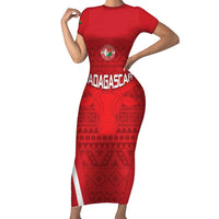 Custom Madagascar Football Short Sleeve Bodycon Dress Go Barea Go
