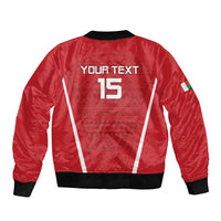 Custom Madagascar Football Sleeve Zip Bomber Jacket Go Barea Go