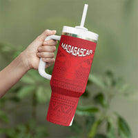 Custom Madagascar Football Tumbler With Handle Go Barea Go