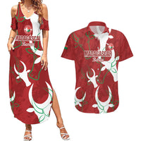 Custom Madagascar Football Couples Matching Summer Maxi Dress and Hawaiian Shirt Alefa Barea