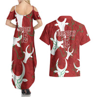 Custom Madagascar Football Couples Matching Summer Maxi Dress and Hawaiian Shirt Alefa Barea