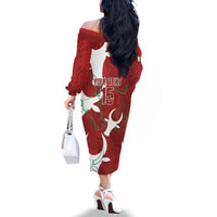 Custom Madagascar Football Family Matching Off The Shoulder Long Sleeve Dress and Hawaiian Shirt Alefa Barea