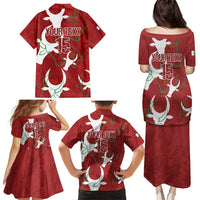 Custom Madagascar Football Family Matching Puletasi and Hawaiian Shirt Alefa Barea