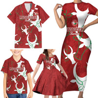 Custom Madagascar Football Family Matching Short Sleeve Bodycon Dress and Hawaiian Shirt Alefa Barea