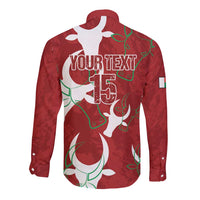 Custom Madagascar Football Long Sleeve Button Shirt Alefa Barea