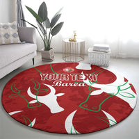 Custom Madagascar Football Round Carpet Alefa Barea