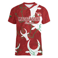 Custom Madagascar Football Women V-Neck T-Shirt Alefa Barea