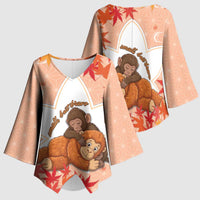 Cute Punch Monkey Kimono Sleeve Blouse Small But Bravo