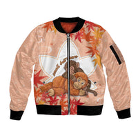 Cute Punch Monkey Sleeve Zip Bomber Jacket Small But Bravo