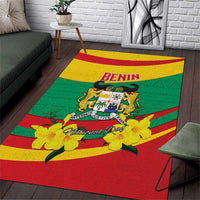 Benin National Day Area Rug Coat Of Arms Yellow Allamanda