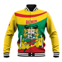 Personalised Benin National Day Baseball Jacket Coat Of Arms Yellow Allamanda
