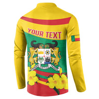 Personalised Benin National Day Button Sweatshirt Coat Of Arms Yellow Allamanda