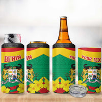 Personalised Benin National Day 4 in 1 Can Cooler Tumbler Coat Of Arms Yellow Allamanda