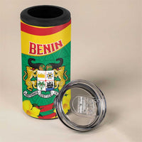 Personalised Benin National Day 4 in 1 Can Cooler Tumbler Coat Of Arms Yellow Allamanda