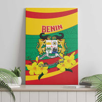 Benin National Day Canvas Wall Art Coat Of Arms Yellow Allamanda