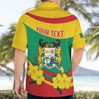 Personalised Benin National Day Hawaiian Shirt Coat Of Arms Yellow Allamanda