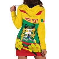 Personalised Benin National Day Hoodie Dress Coat Of Arms Yellow Allamanda