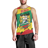 Personalised Benin National Day Men Tank Top Coat Of Arms Yellow Allamanda