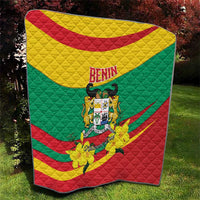 Benin National Day Quilt Coat Of Arms Yellow Allamanda