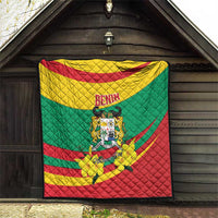 Benin National Day Quilt Coat Of Arms Yellow Allamanda