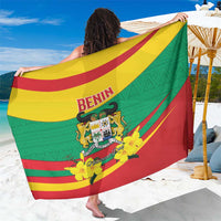Benin National Day Sarong Coat Of Arms Yellow Allamanda