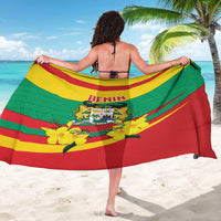 Benin National Day Sarong Coat Of Arms Yellow Allamanda